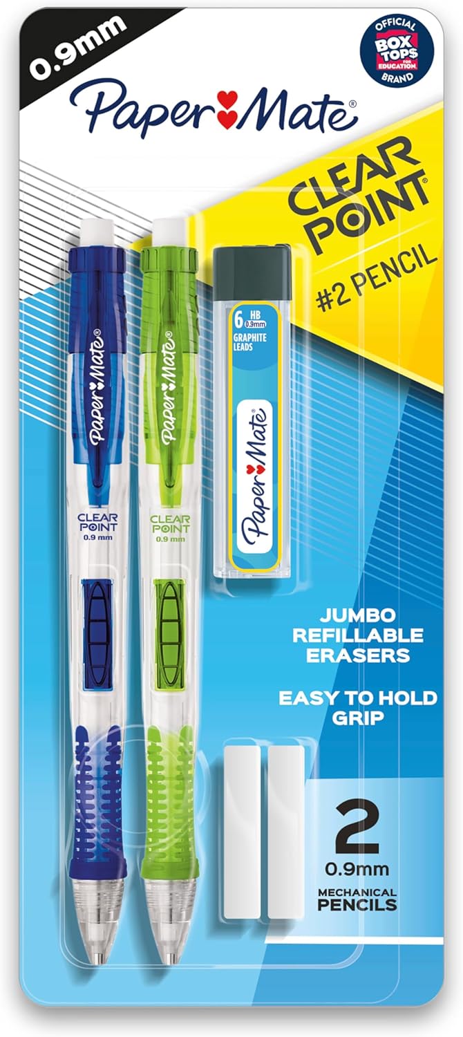 Paper Mate Clearpoint Mechanical Pencils 0.9mm, HB #2 Pencil Set, School Supplies