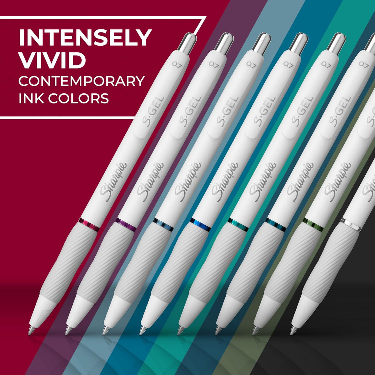 Sharpie S-Gel Pens, Fashion Barrel Gel Pens, Pearl White Body, Medium Point (0.7mm)
