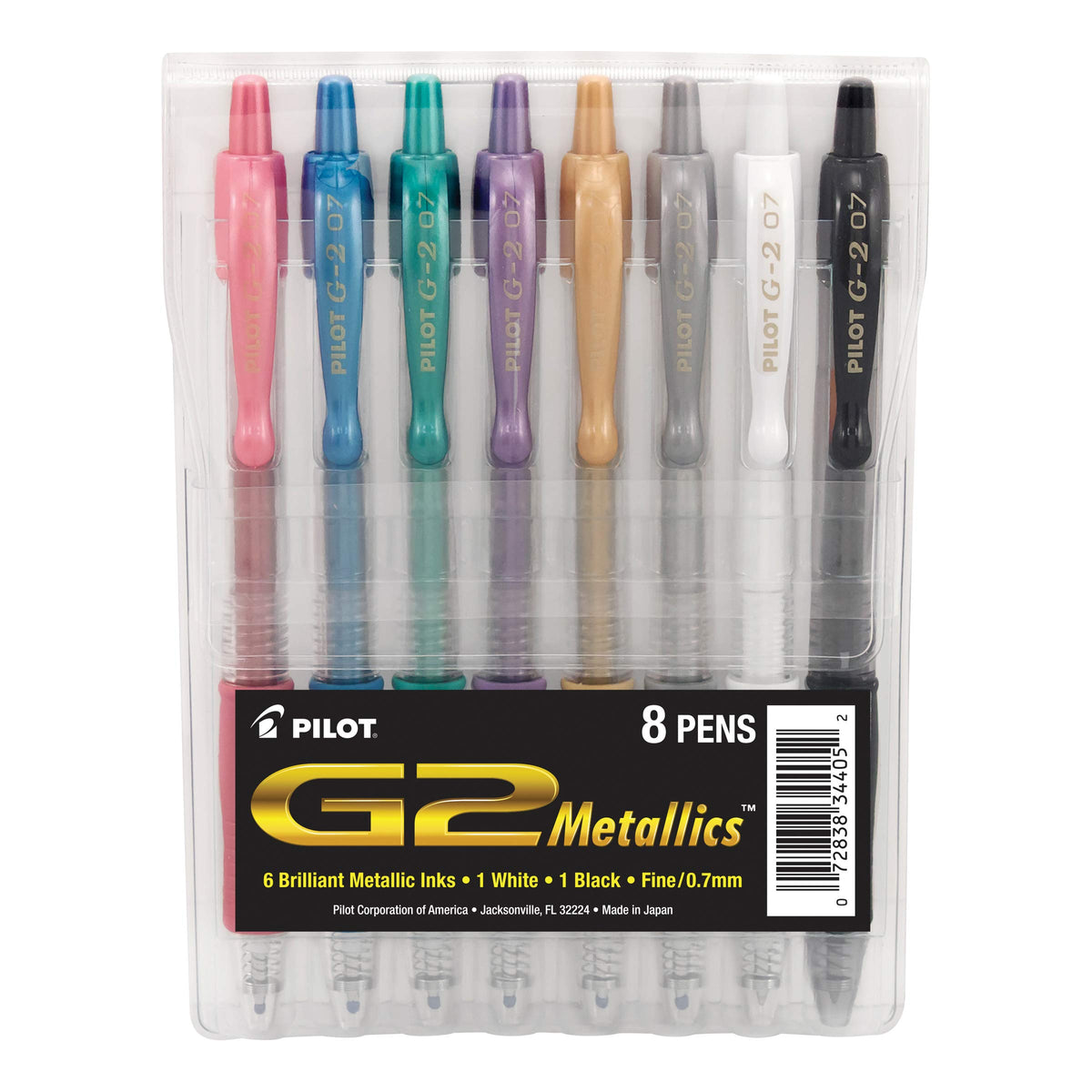 PILOT G2 Premium Gel Ink Pens, Fine Point 0.7mm, Assorted Inks, 8-Pack