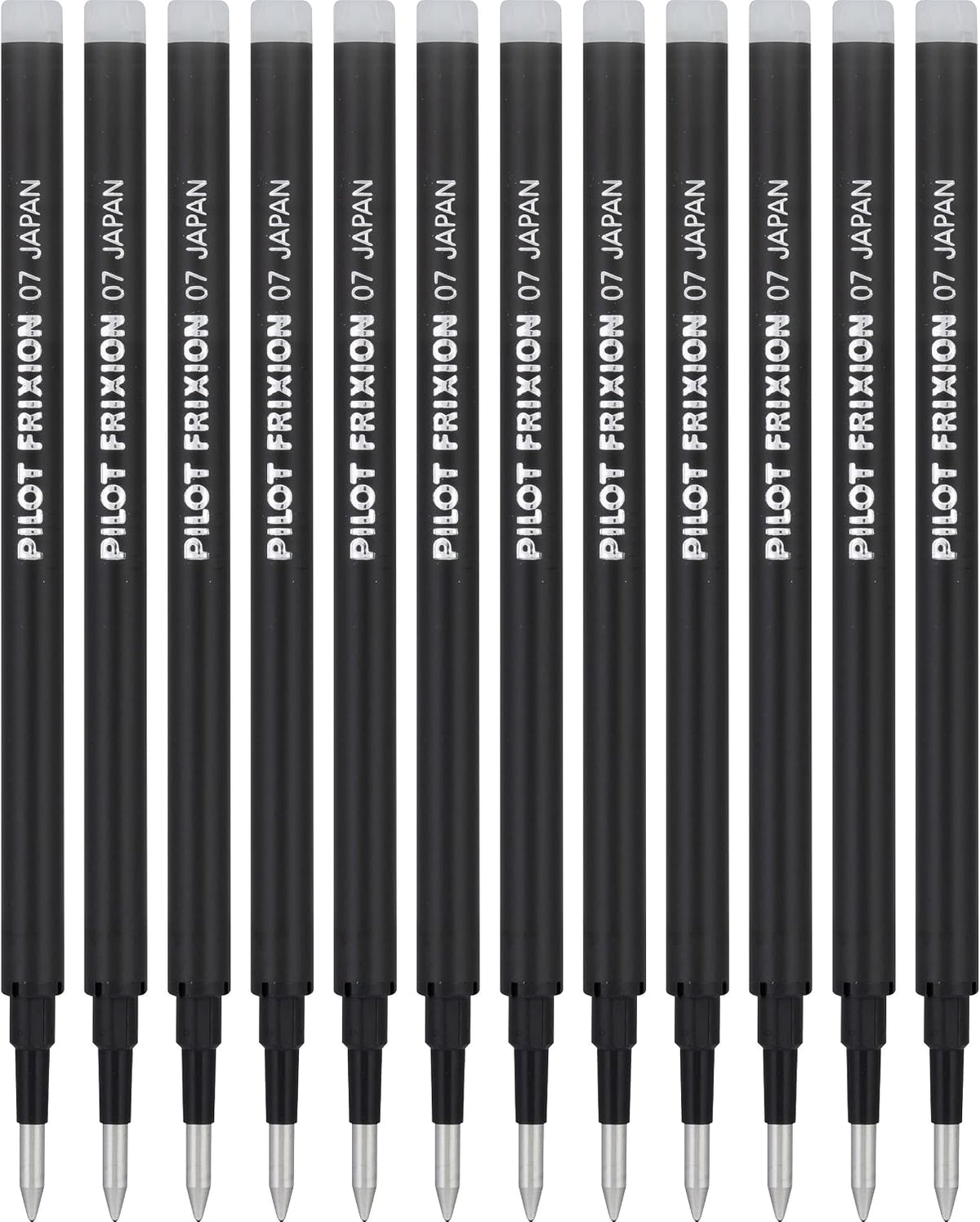 Pilot FriXion Ball Gel Ink Refills for Erasable Pens, 0.7mm, Black 12-Pack