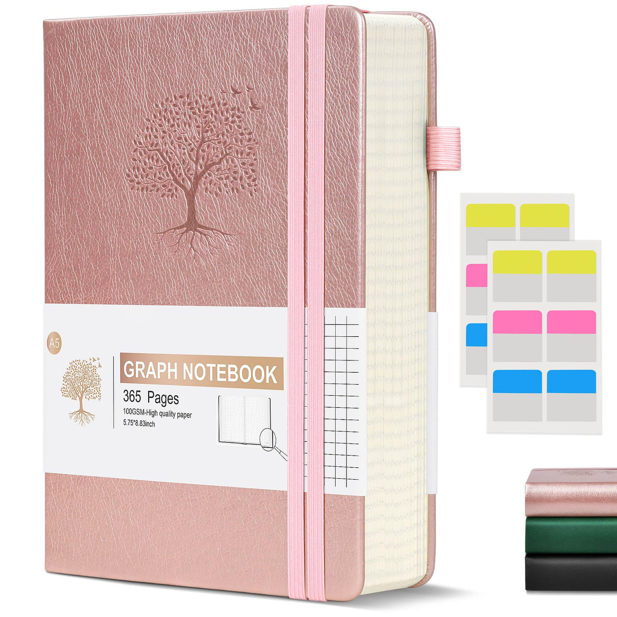 Ansopu Graph Paper Notebook Journal, 360 Numbered Pages Grid Notebooks