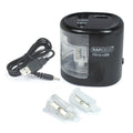 Rapesco 1449 PS12-USB Electric Pencil Sharpener, Dual Hole, Black