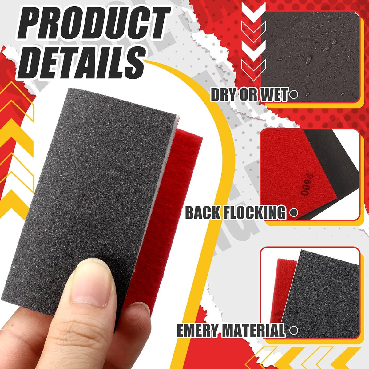 48 Pcs Sanding Sponge 3x4 Inch 120/180/240/320/400/600/800/1000/1200/1500/2000/2500 Grit
