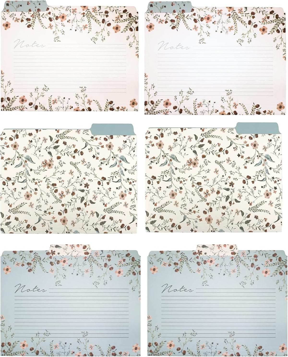 Steel Mill & Co. Set of 6 File Folders, Woodland Floral
