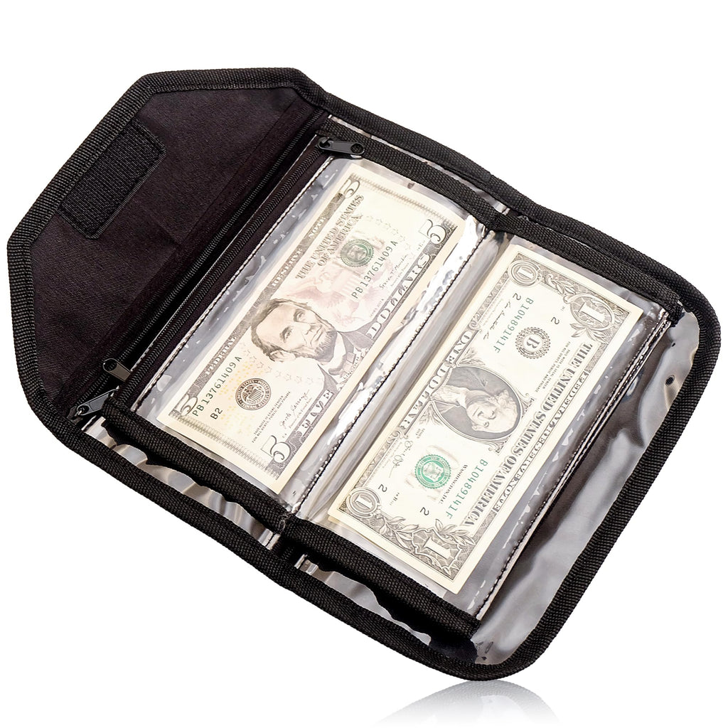 Multipack Pouch Organizer - 6 Zippered Money Envelopes for Cash Management and Budgeting