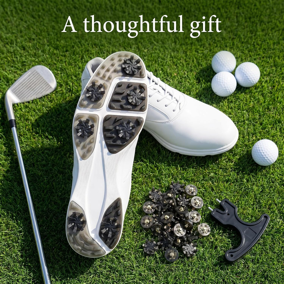 31 Pcs Golf Spikes for Any Shoe Includes 30 PCS Golf Spikes Replacement Black Cleats