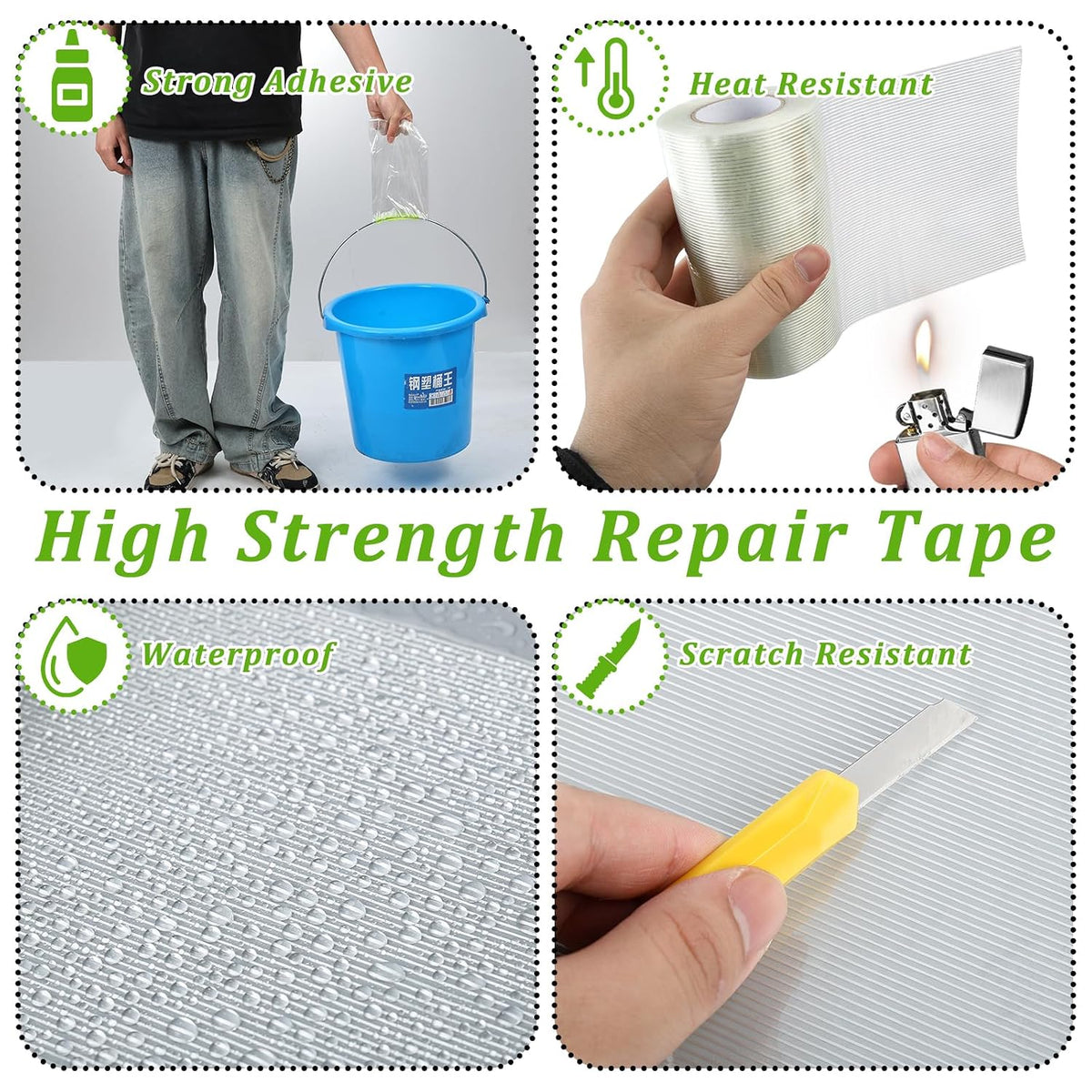 5Inch × 70FT RV Awning Repair Tape with Scissors, Outdoor Heavy Duty Repair Tape for Tarp