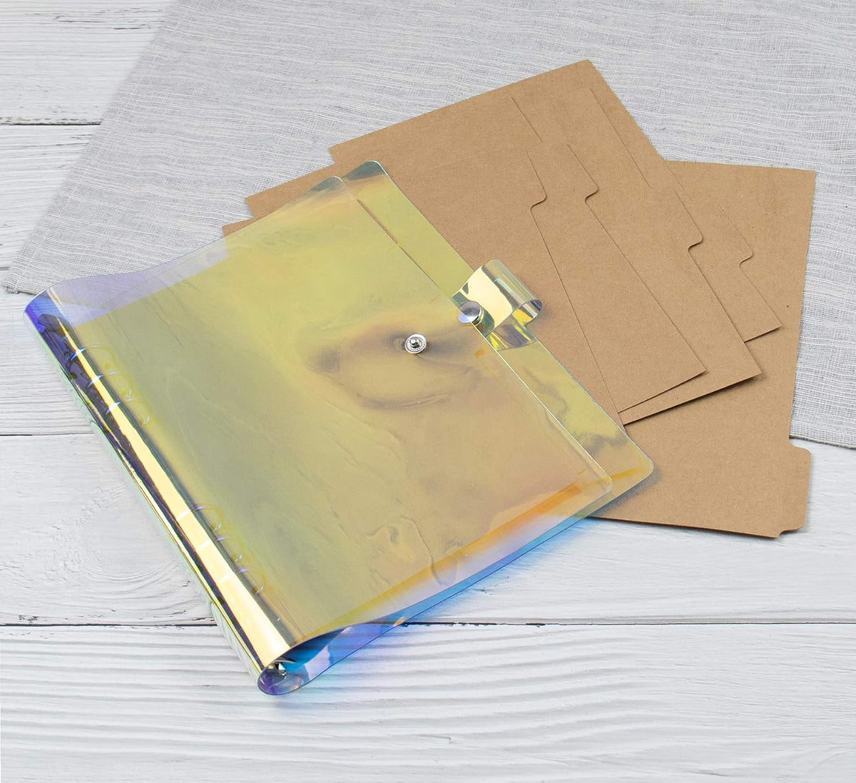 AUEAR, 3 Sets A5 Kraft Paper Divider 6 Holes Ring Index Page Tab Cards for Travel Diary