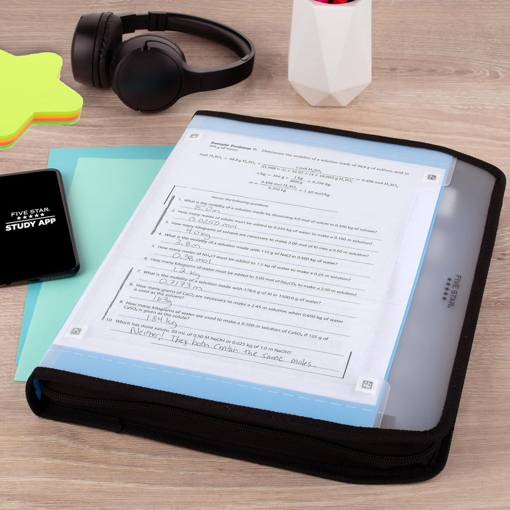 Five Star Expanding File Organizer + Study App, 7-Pocket Accordian File Organizer