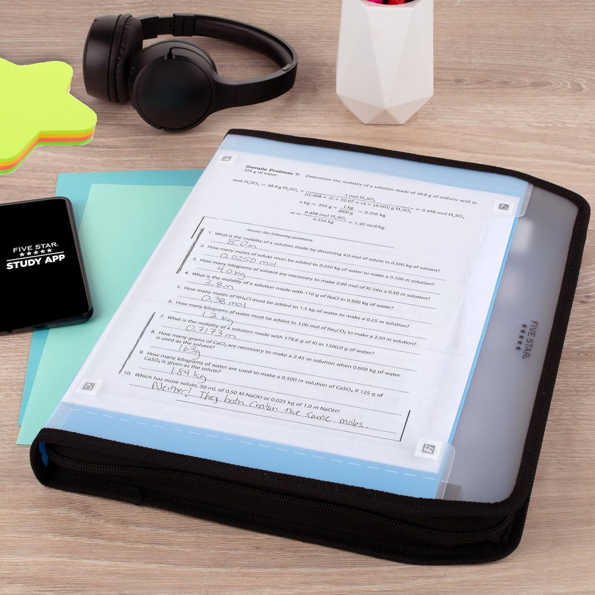 Five Star Expanding File Organizer + Study App, 7-Pocket Accordian File Organizer