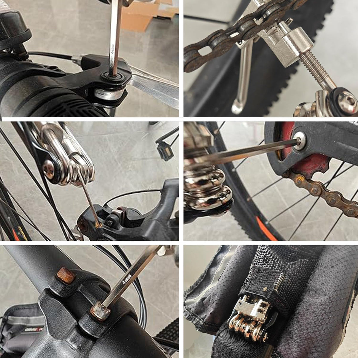 17 in 1 Bike Multi Tool Kit with Chain Breaker Ergonomic And Lightweight MTB Bike Repair
