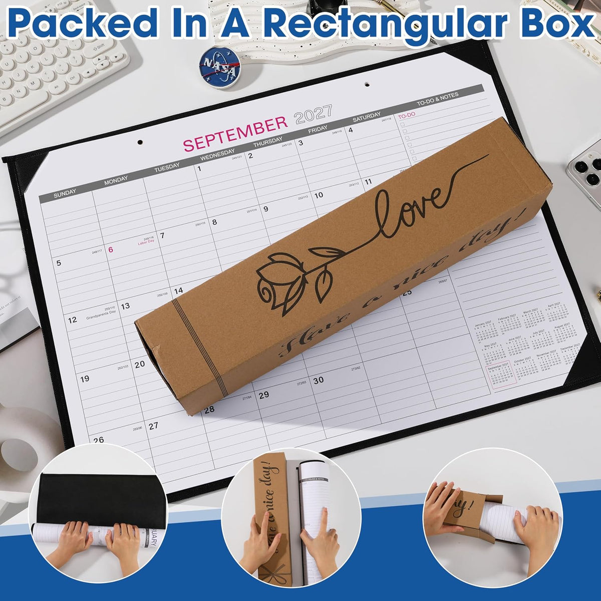 2027 Desk Calendar - Large Desk Calendar 2027, July 2026 – December 2027