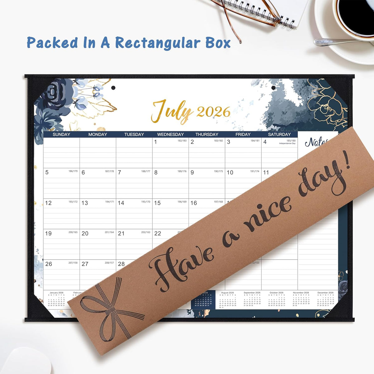 2027 Large Desk Calendar, July 2026 - December 2027, 18 Month Desk Calendar