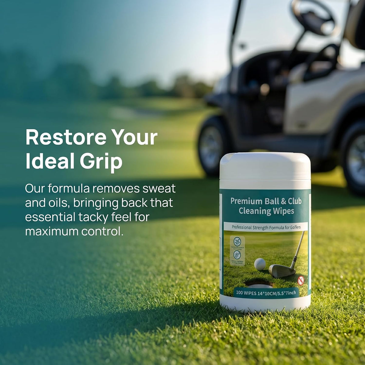 100Pcs Golf Club & Ball Cleaning Wipes Portable Golf Club Cleaner