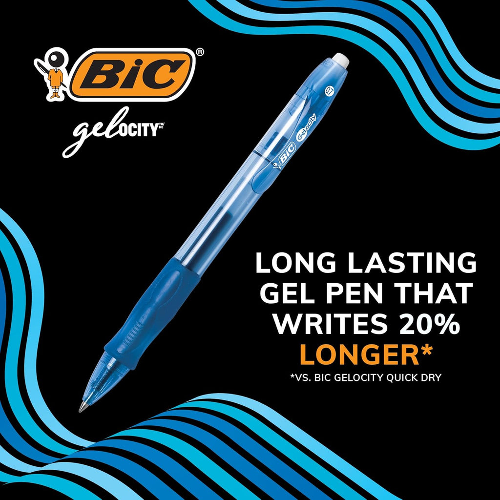 BIC Gelocity Gel Pen, Medium Point (0.7mm), Black Ink, 24-Count