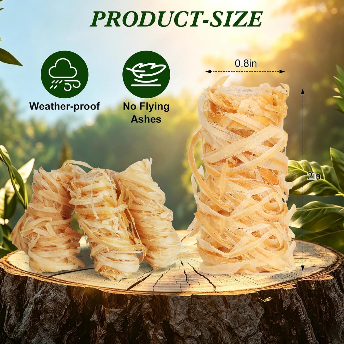 72PCS Fire Starter for Fireplace, Waterproof - Natural Fire Starters, for BBQ, Pizza Oven