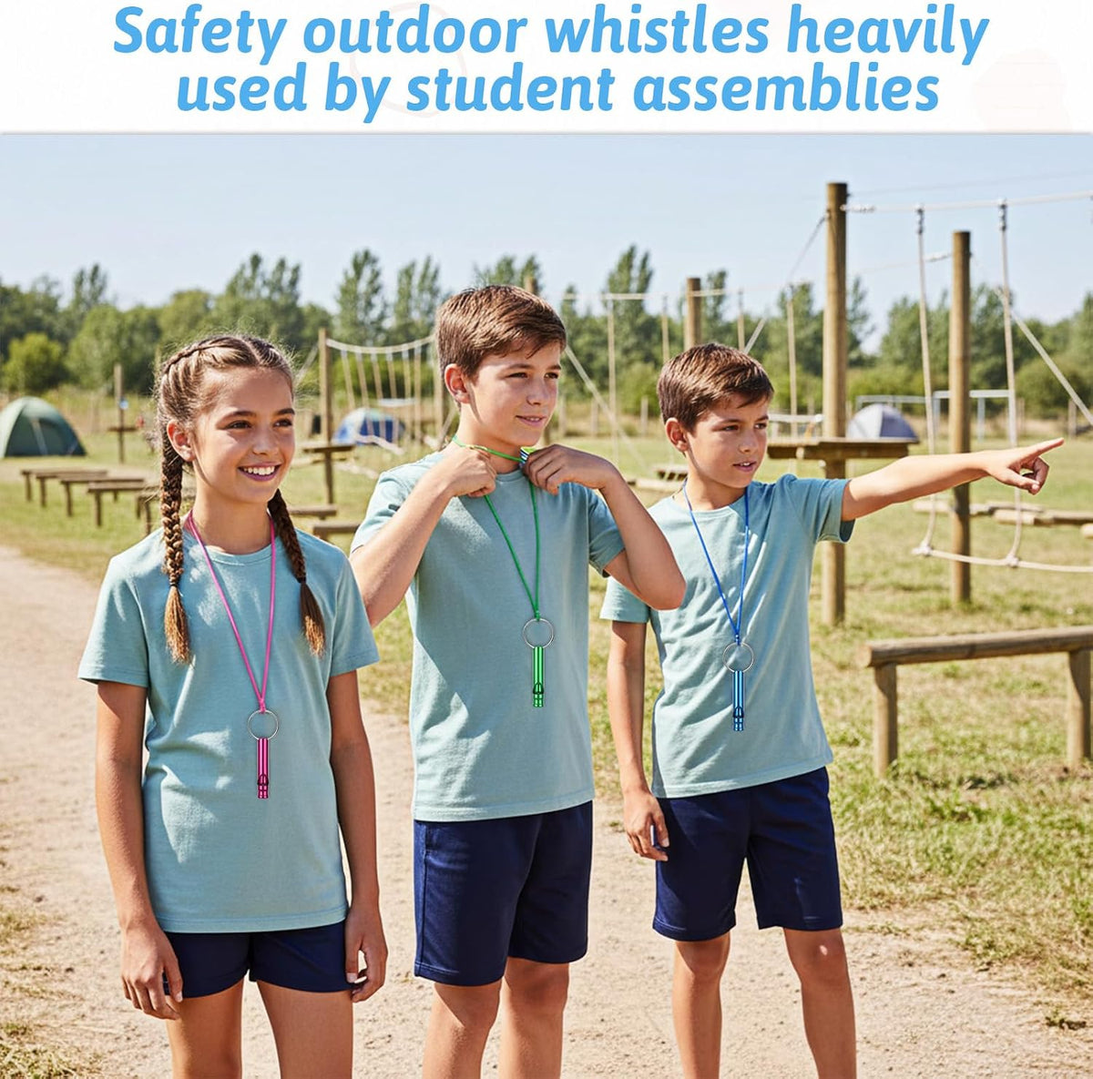 120 Pcs Emergency Whistle with Keychain, Multicolor Aluminum Survival Whistle Extra Loud