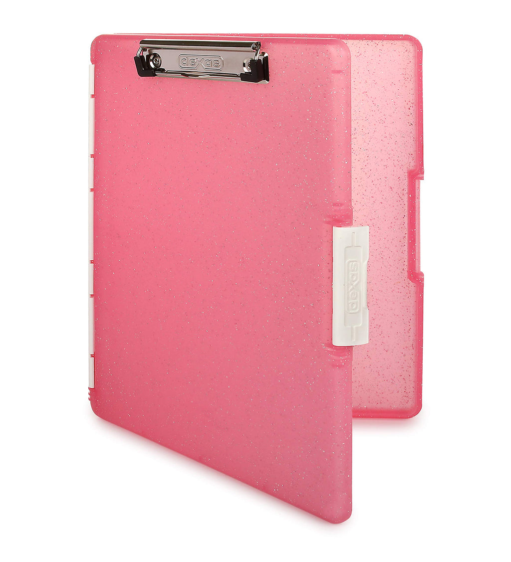Dexas Slimcase 2 Plastic Clipboard with Storage and Side Opening, Neon Green