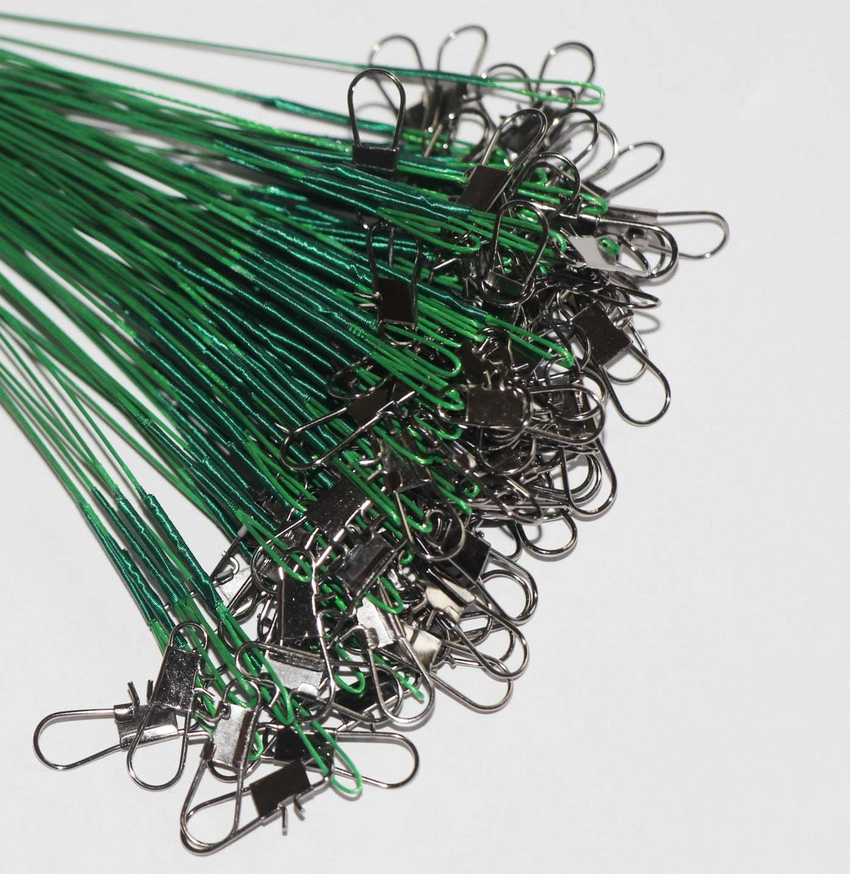 60pcs Fishing Wire Leaders Nylon-Coated Fishing Line Wire Leaders with Swivels and Snaps