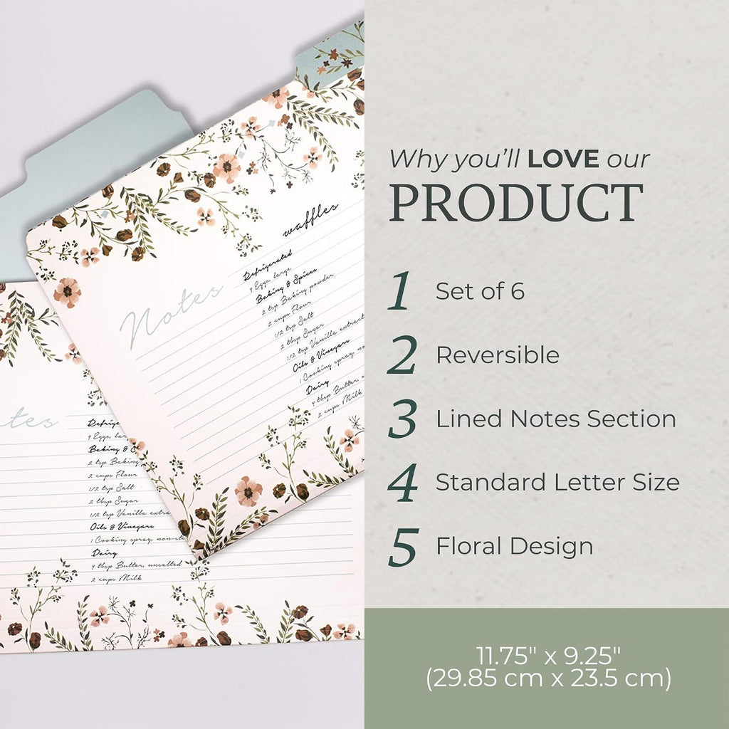 Steel Mill & Co. Set of 6 File Folders, Woodland Floral