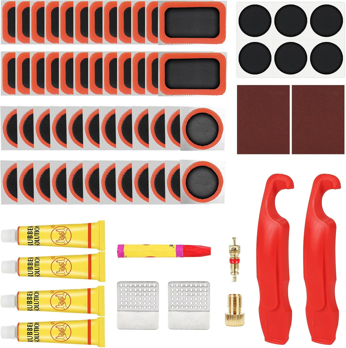 80pcs Bike Tire Repair Kit, Self-Adhesive Bike Tire Patch Kit