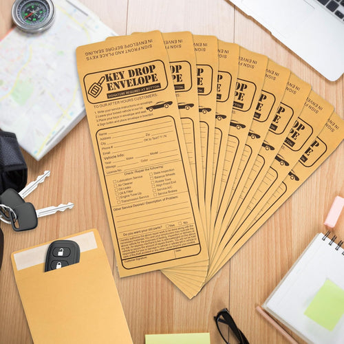 100 Pack Heavyweight Key Transfer Envelopes – Secure Adhesive Mailers for Auto Services