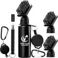 Golf Club Brush Cleaner with Golf Groove Sharpener Tool, 3 Replacement Brush Heads