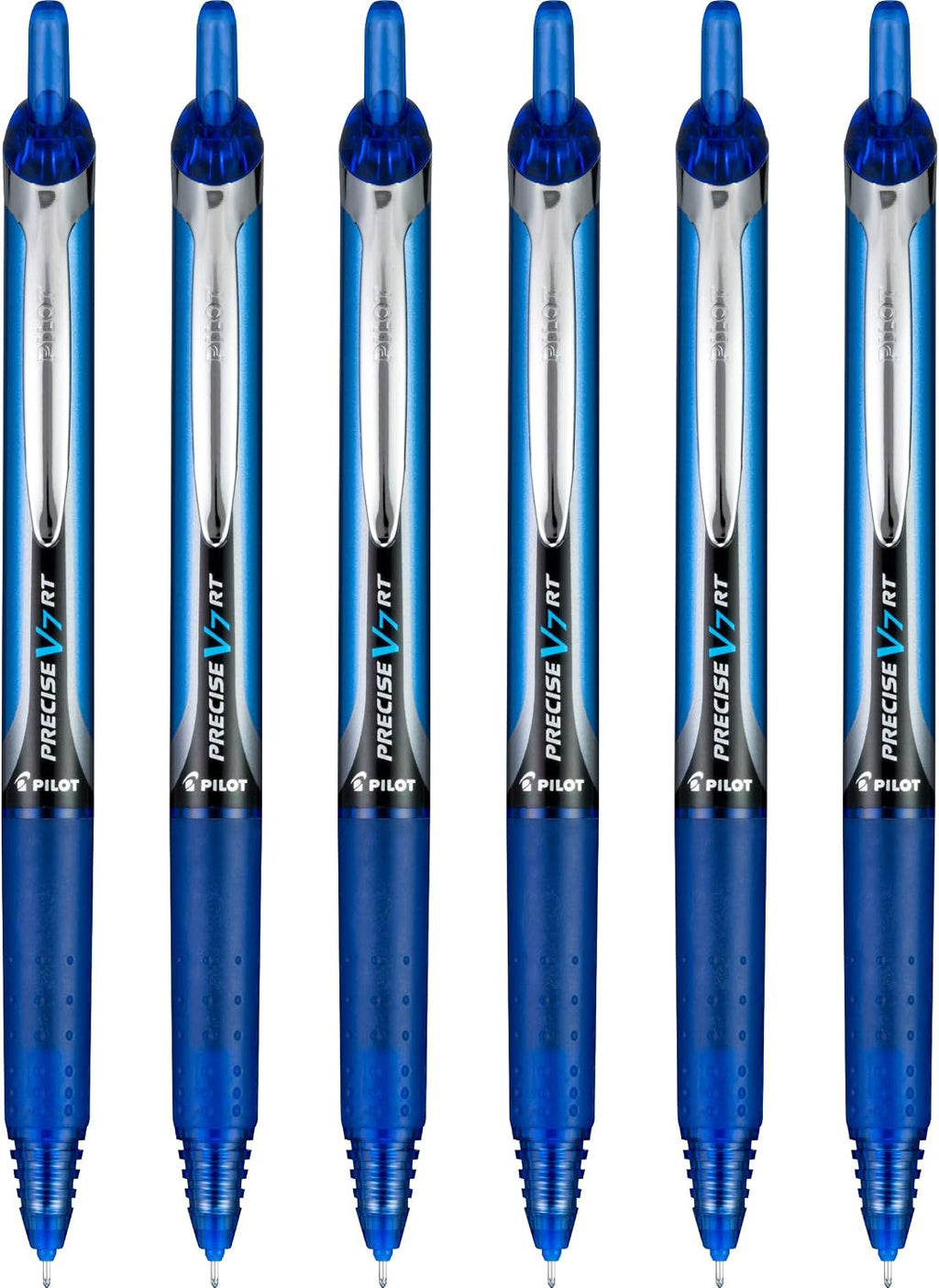 PILOT Precise V7 RT Retractable Rollerball Pens, 0.7mm, Black, 6-Pack