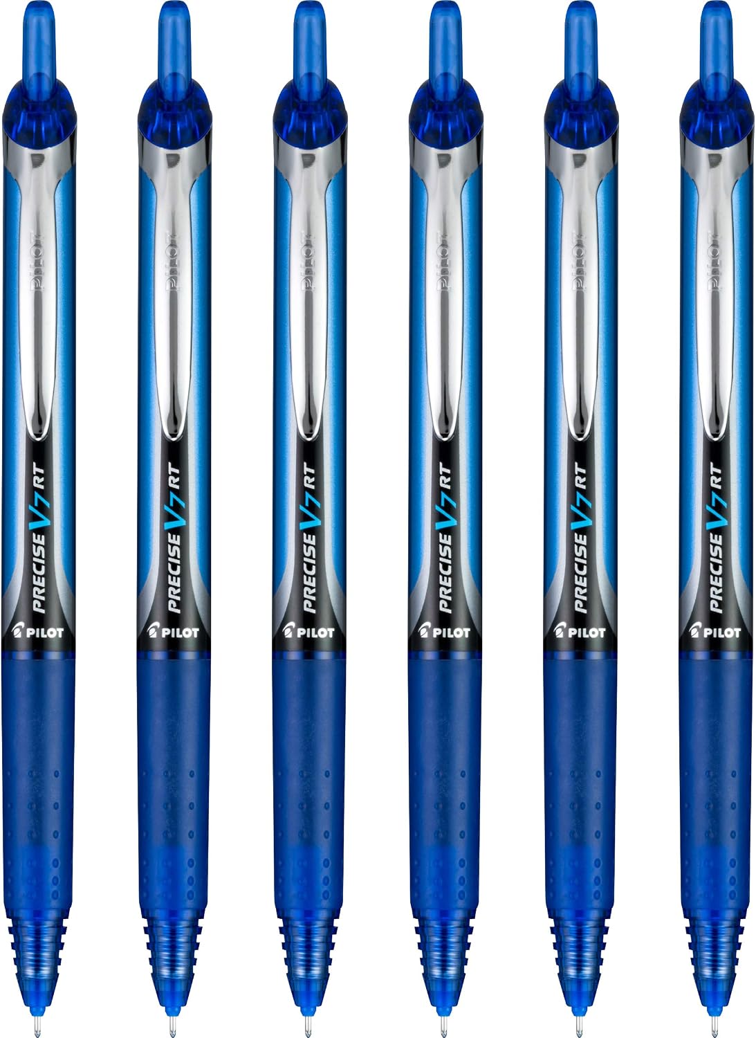PILOT Precise V7 RT Retractable Rollerball Pens, 0.7mm, Black, 6-Pack