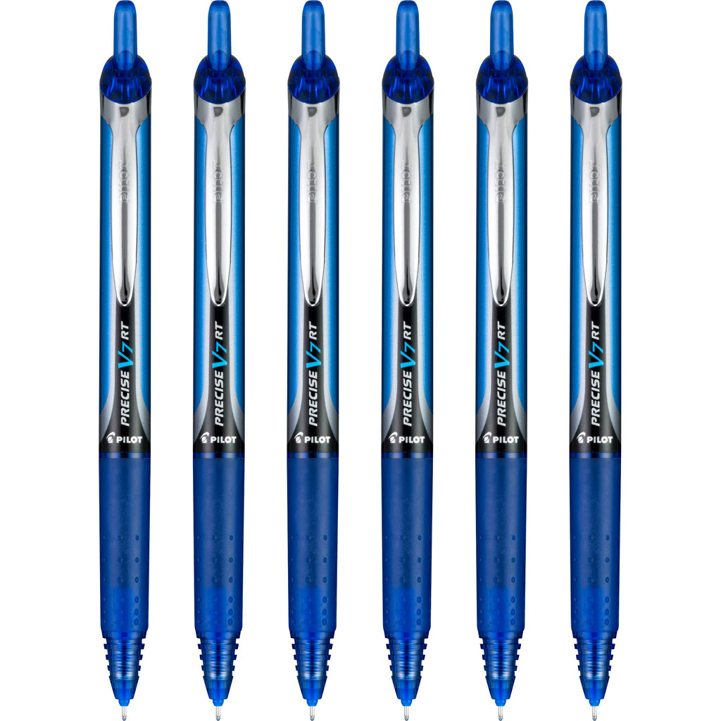 PILOT Precise V7 RT Retractable Rollerball Pens, 0.7mm, Black, 6-Pack