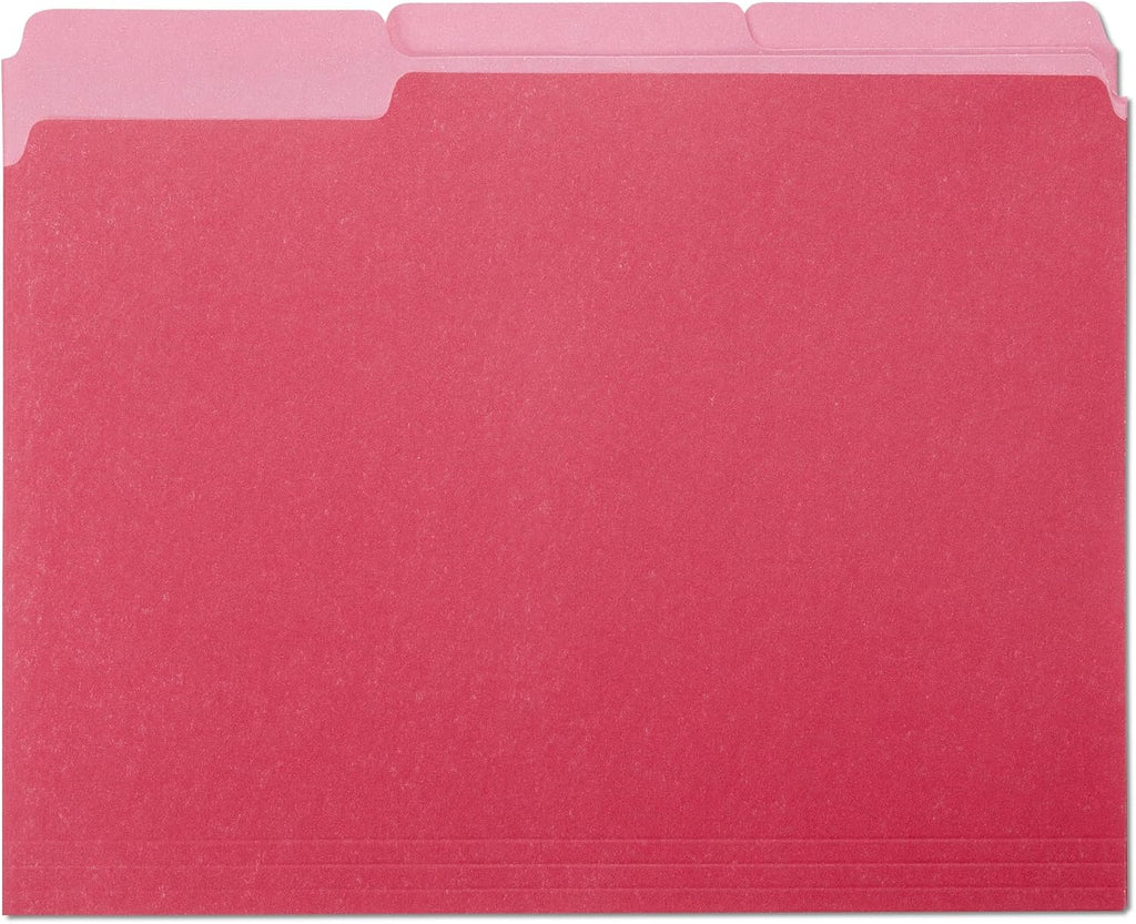 Amazon Basics File Folders with Tabs for Filing, 1/3-Cut Tab, 8.5x11 inches, Letter Size