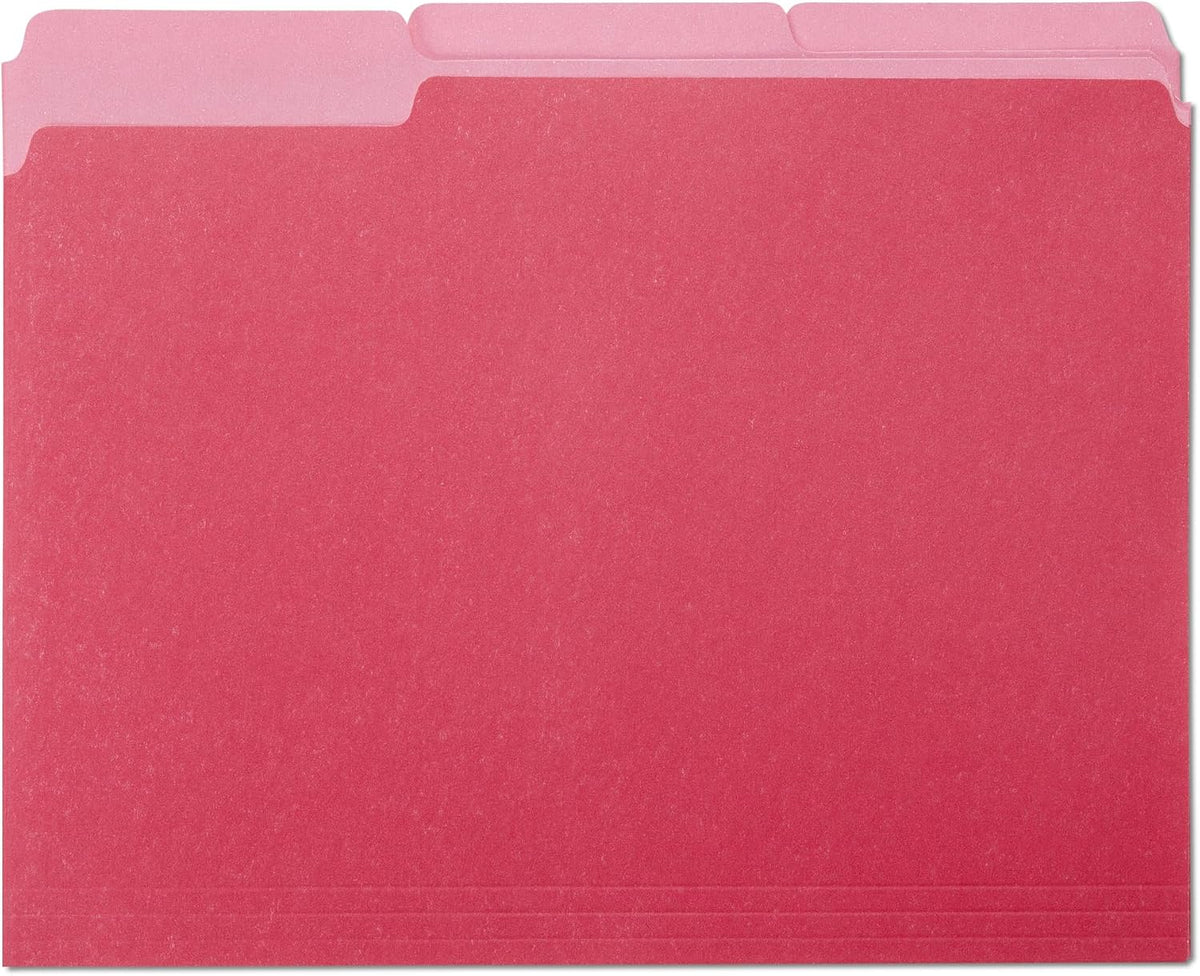 Amazon Basics File Folders with Tabs for Filing, 1/3-Cut Tab, 8.5x11 inches, Letter Size