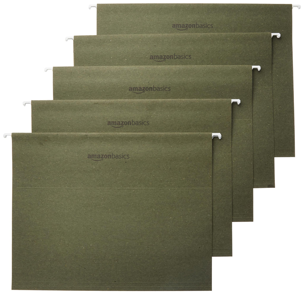 Amazon Basics Hanging File Folders with Adjustable Tabs