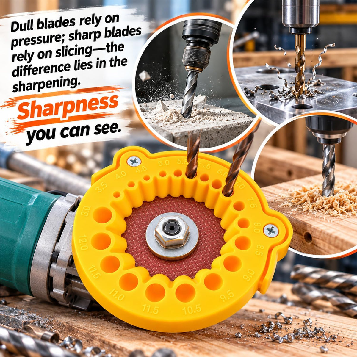 2 Pcs Drill Bit Sharpener Attachment for 3.5-12.5mm Bits