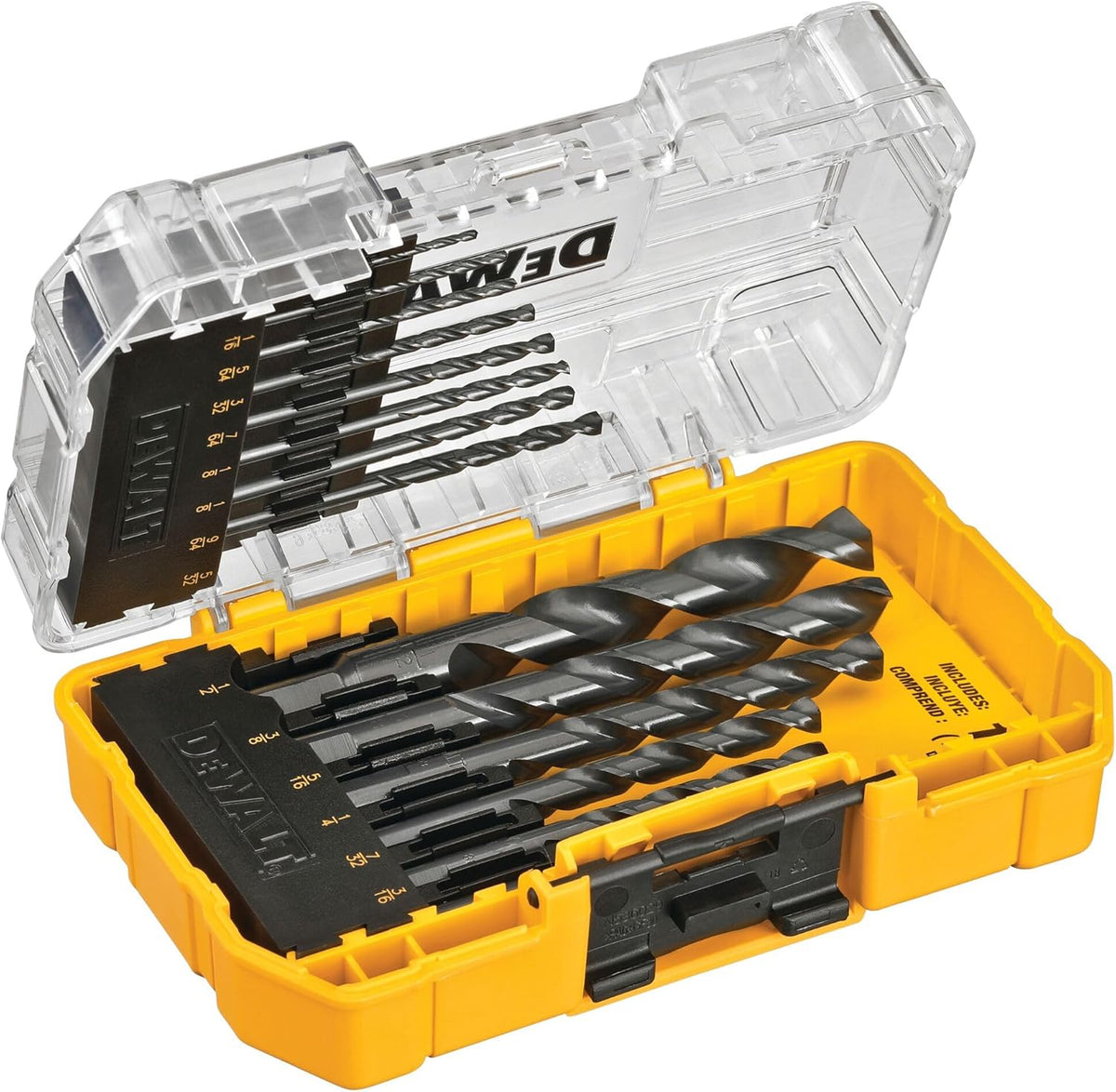 DEWALT Drill Bit Set, 3-Flats Shank,14-Piece, 135 Degree Split Point, for Plastic