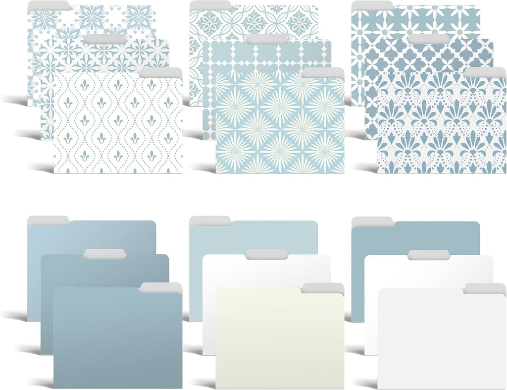 Better Office Products Decorative File Folders, 18 Pack Letter Size