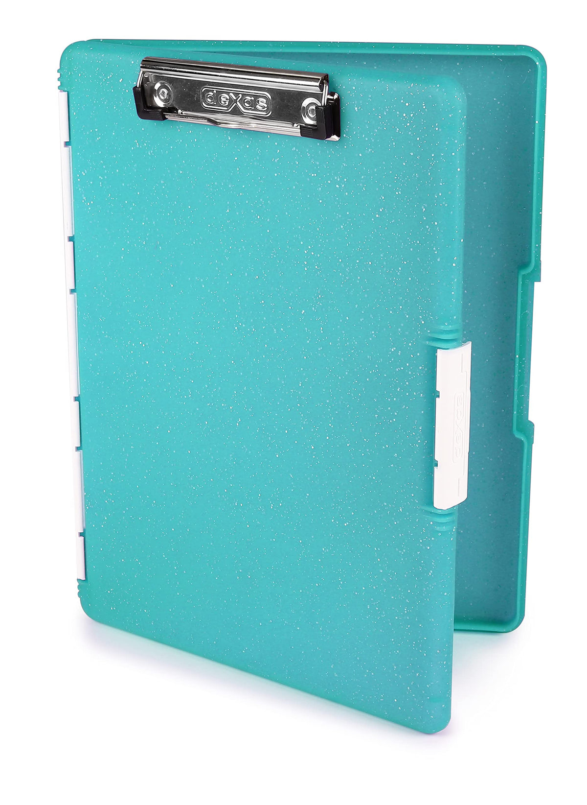 Dexas Slimcase 2 Plastic Clipboard with Storage and Side Opening, Neon Green