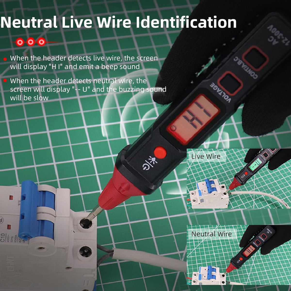 Voltage Tester Pen, Non Contact NCV Detector with LCD Flashlight Sound Light Alert 12V to