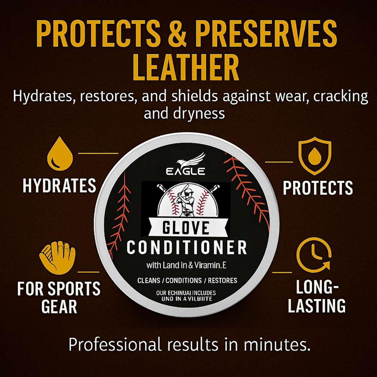 Eagle Leather Glove Conditioner Cream 2pc Set with Conditioning Balm & Cloth – Restore
