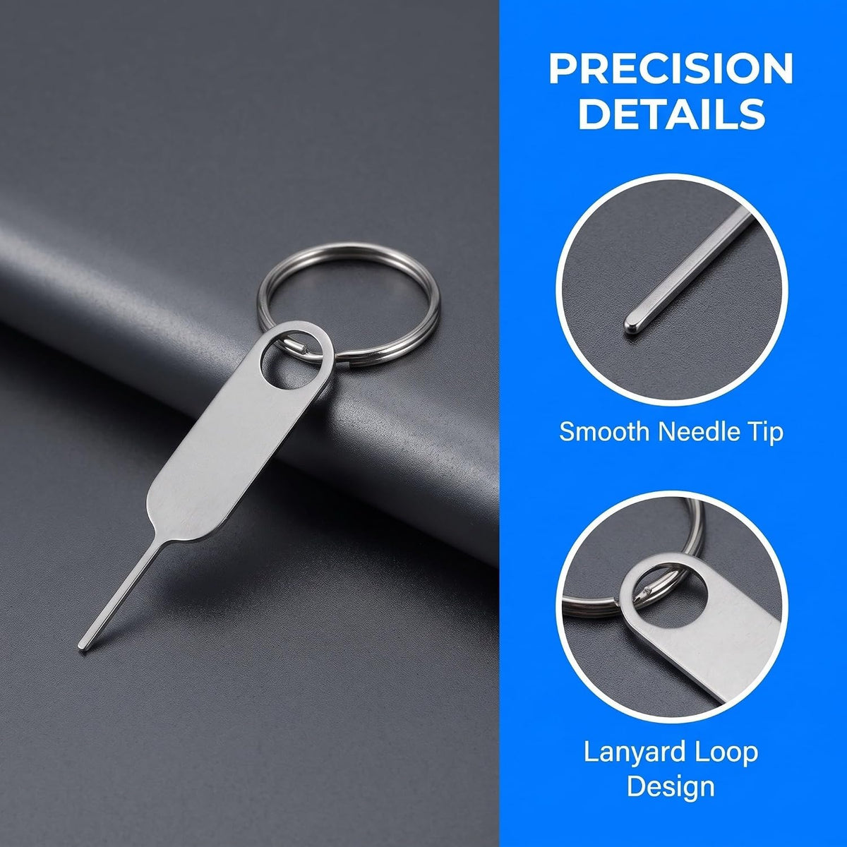 20pcs Phone Sim Card Removal Tool Eject Pin with Keyring