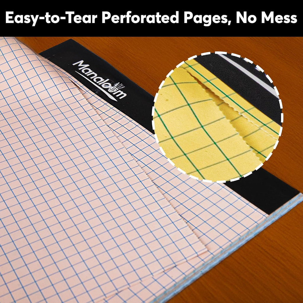 Graph Paper Pad 8.5 x 11 Inch - 3 Pack, 50 Sheets Each (150 Sheets Total) 4x4 Quad