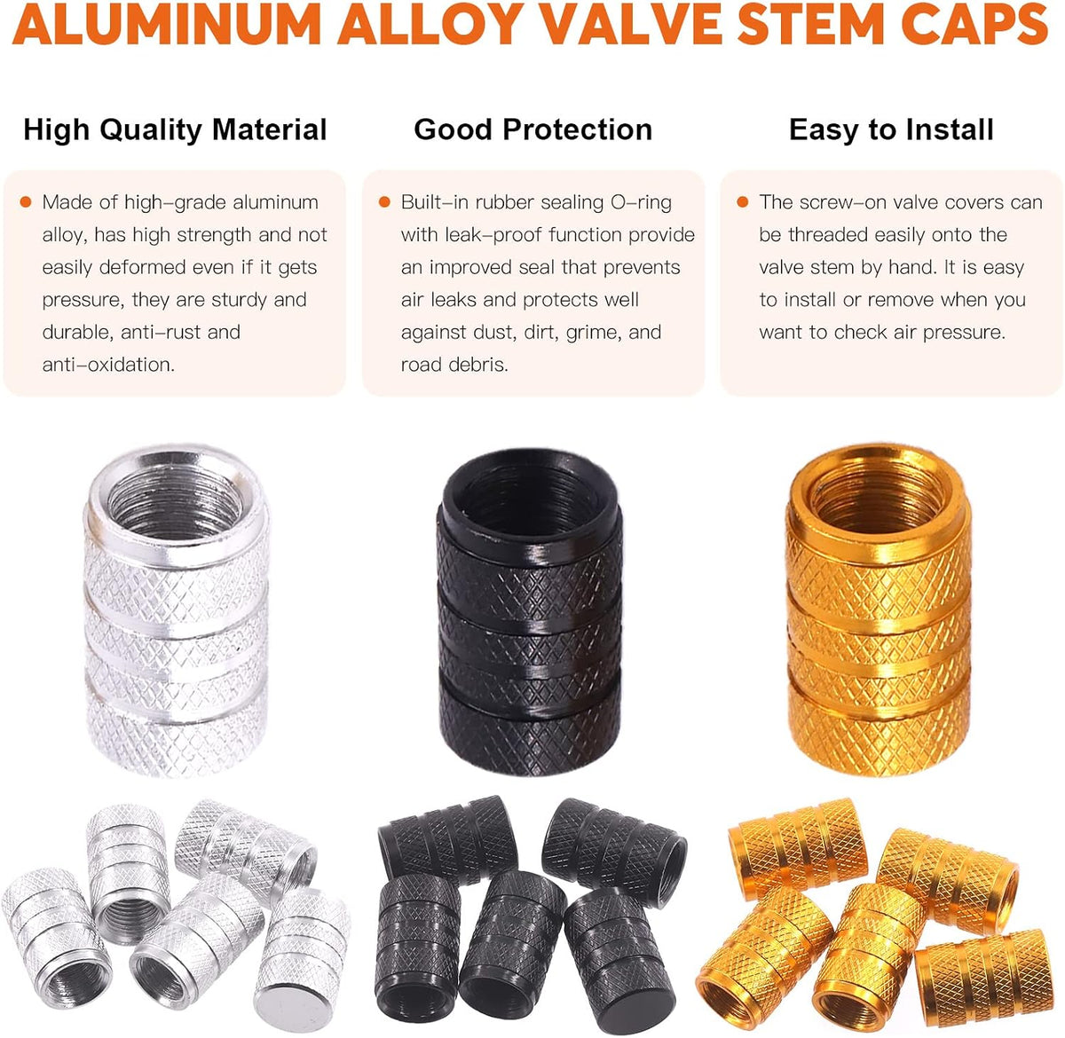 119Pc Valve Core Remover Tools with Aluminum Tire Stem Caps