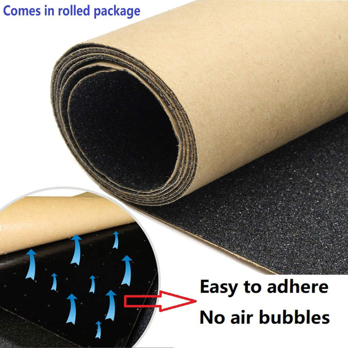 ZUEXT 10.6" x 49.2" Black Skateboard Grip Tape Sheet (125x27cm)