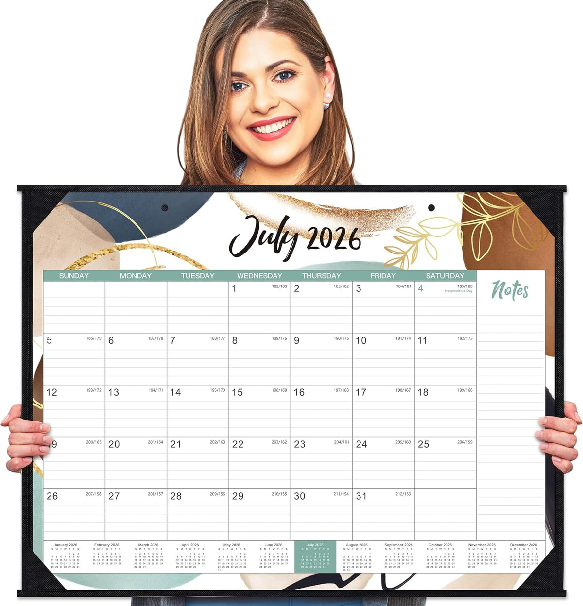 2026-2027 Desk Calendar - Desk Calendar 22'' x 17'', Jul 2026 - Dec 2027