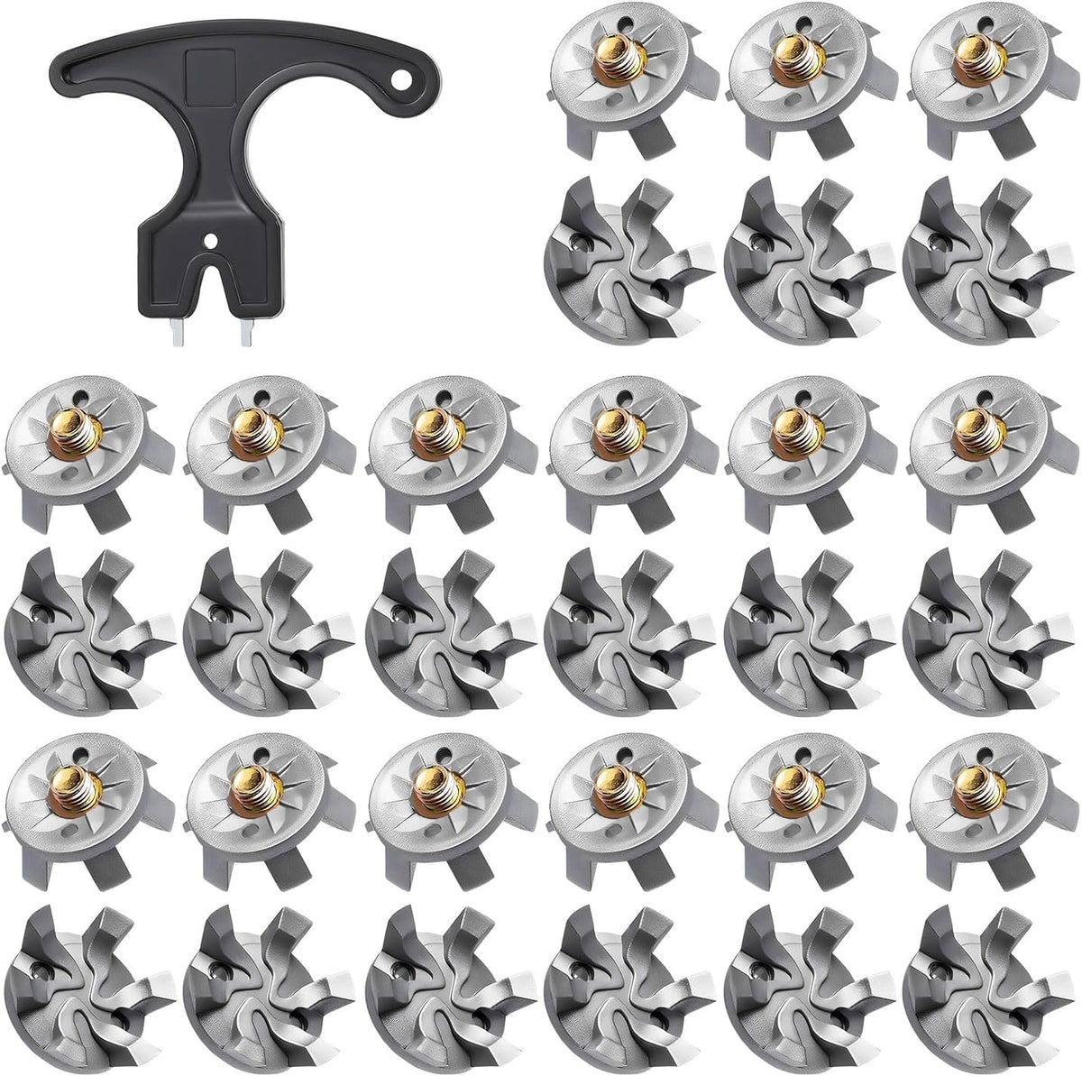 31 Pcs Golf Shoe Spikes Replacements Set Includes 30 Shoe Cleats Replacement & 1 Black