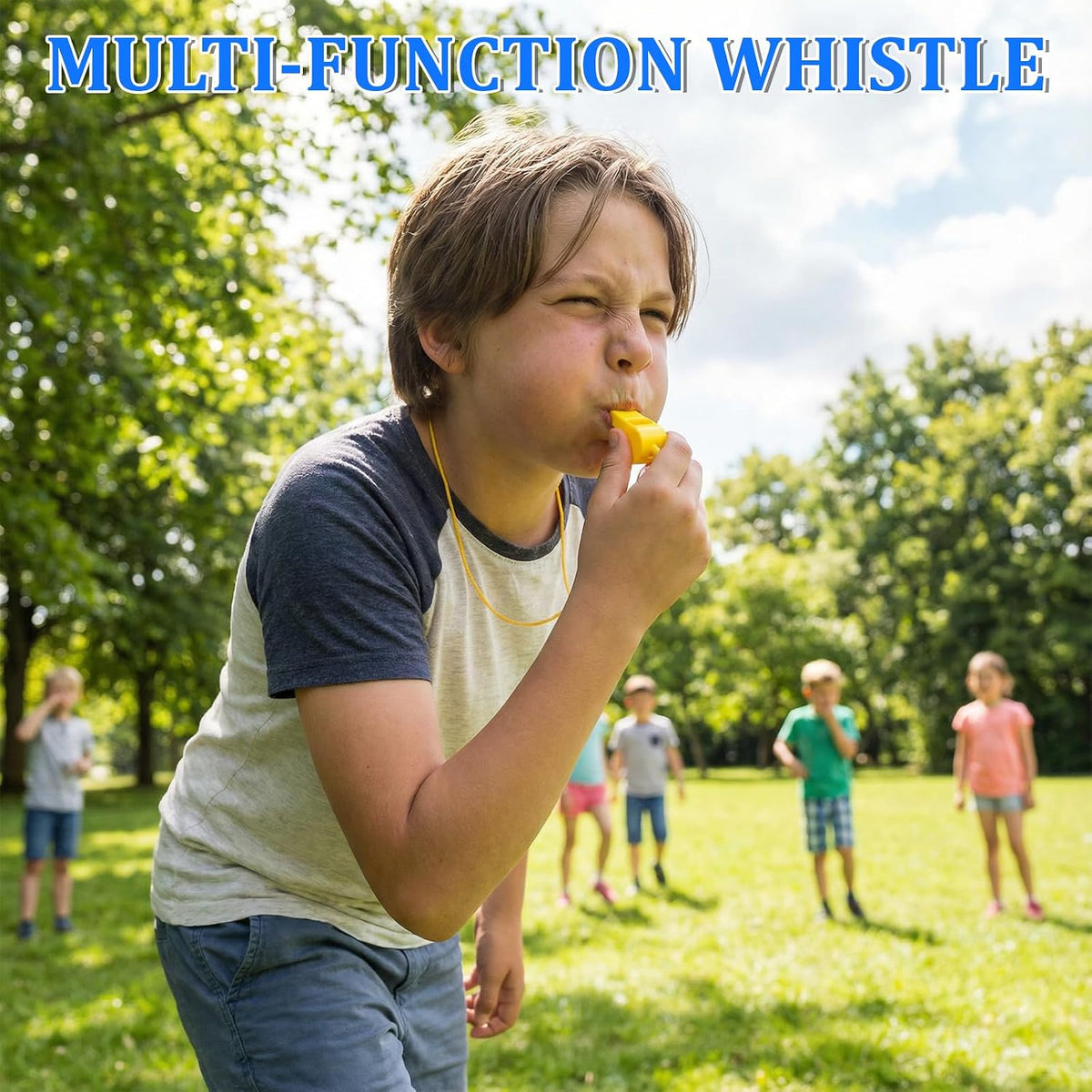 100 Pcs Sport Whistle with Lanyard, Multicolor Loud Plastic Whistles Bulk Sports Whistles