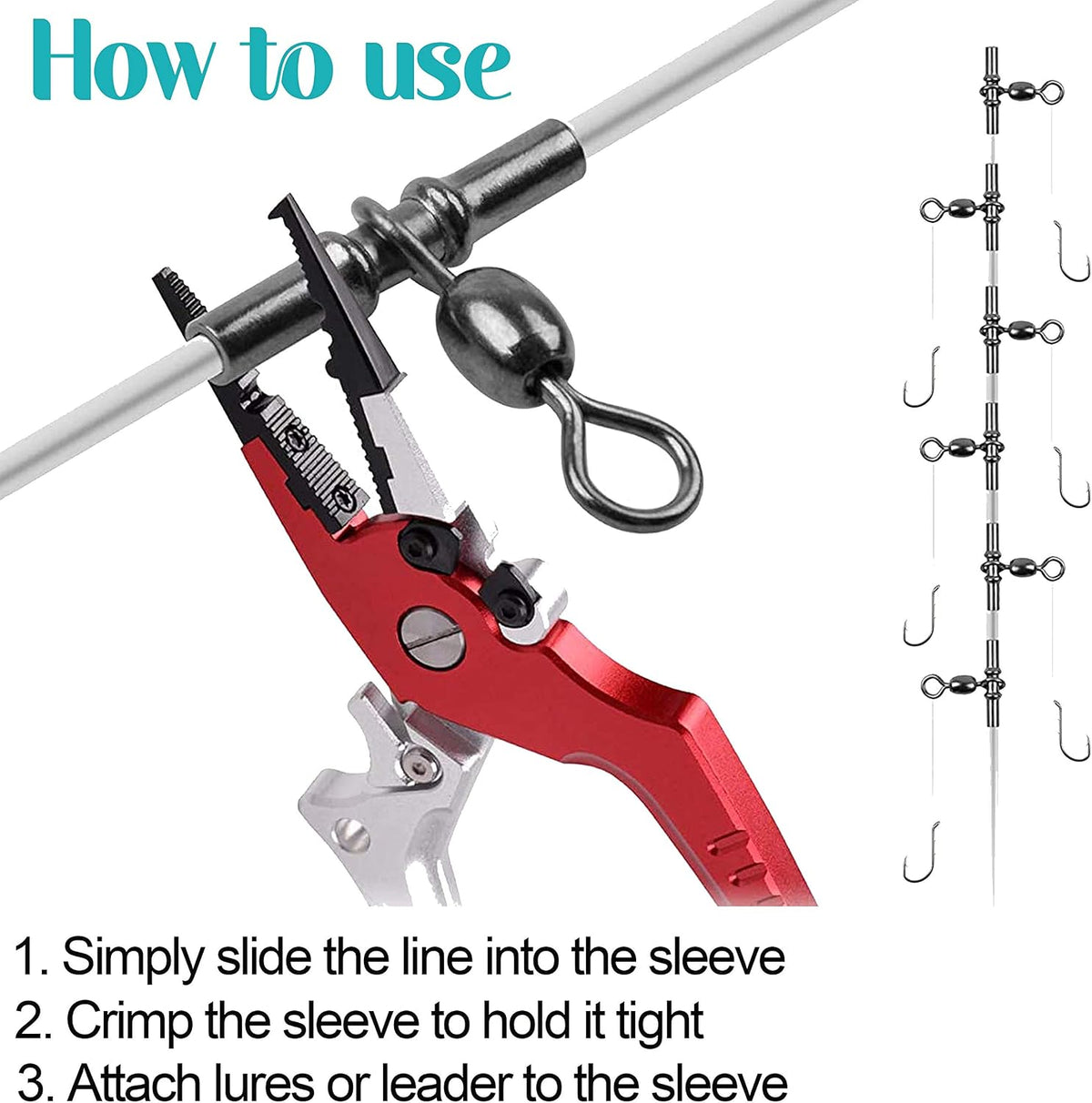 AGOOL Fishing Sleeves Swivels 3 Way Swivel Cross Line Crane Swivel Heavy Duty Brass