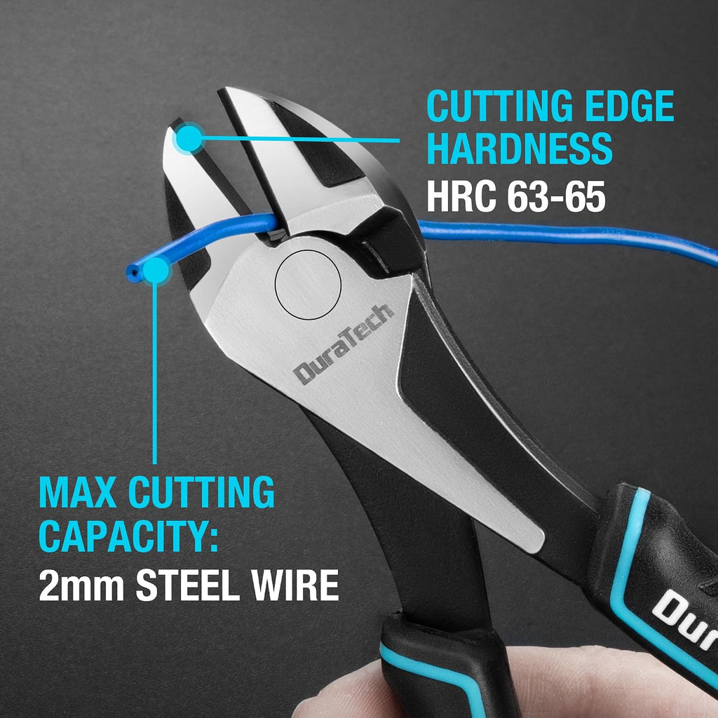 DURATECH 7" High Leverage Diagonal Cutters, Side Cutters, Wire Cutters