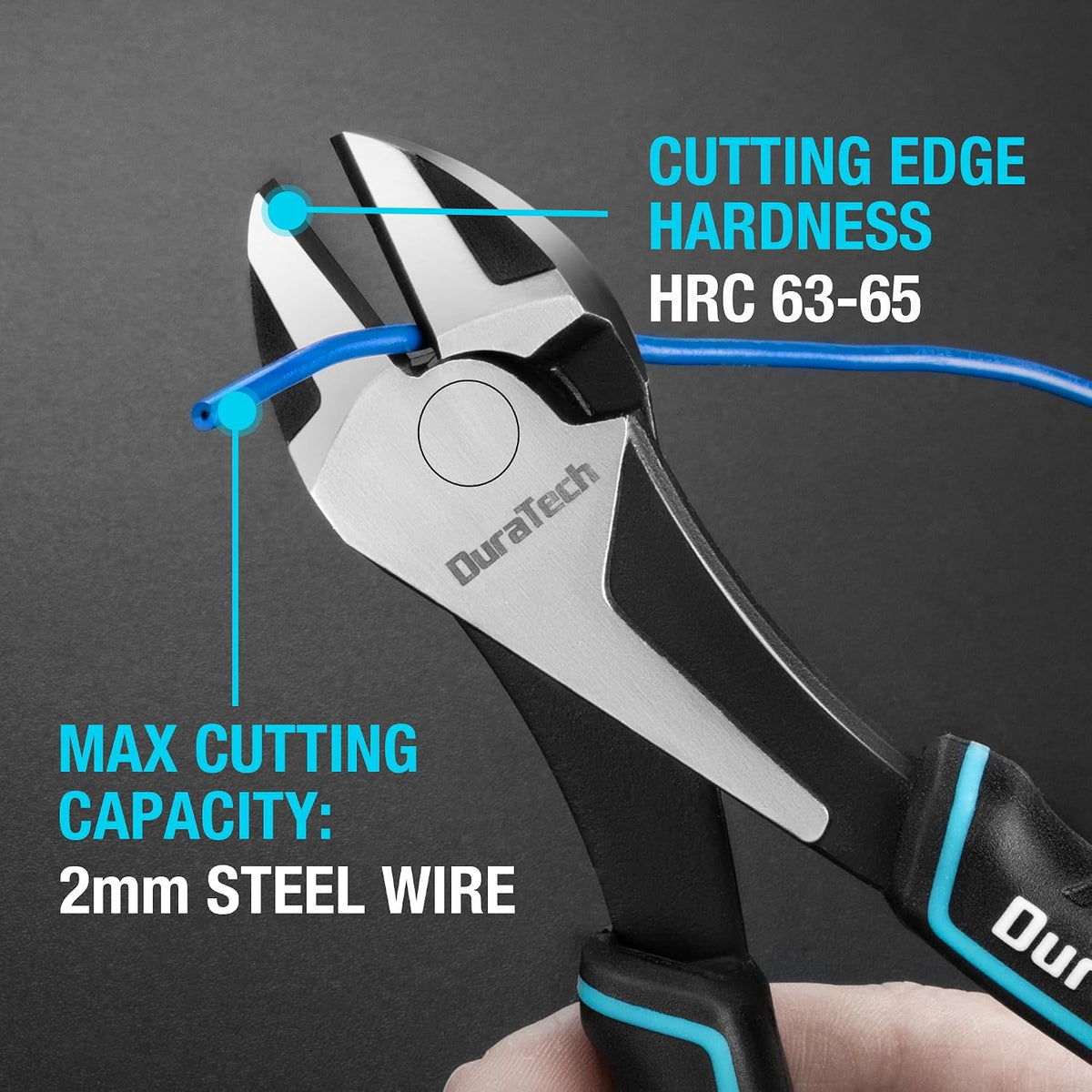 DURATECH 7" High Leverage Diagonal Cutters, Side Cutters, Wire Cutters