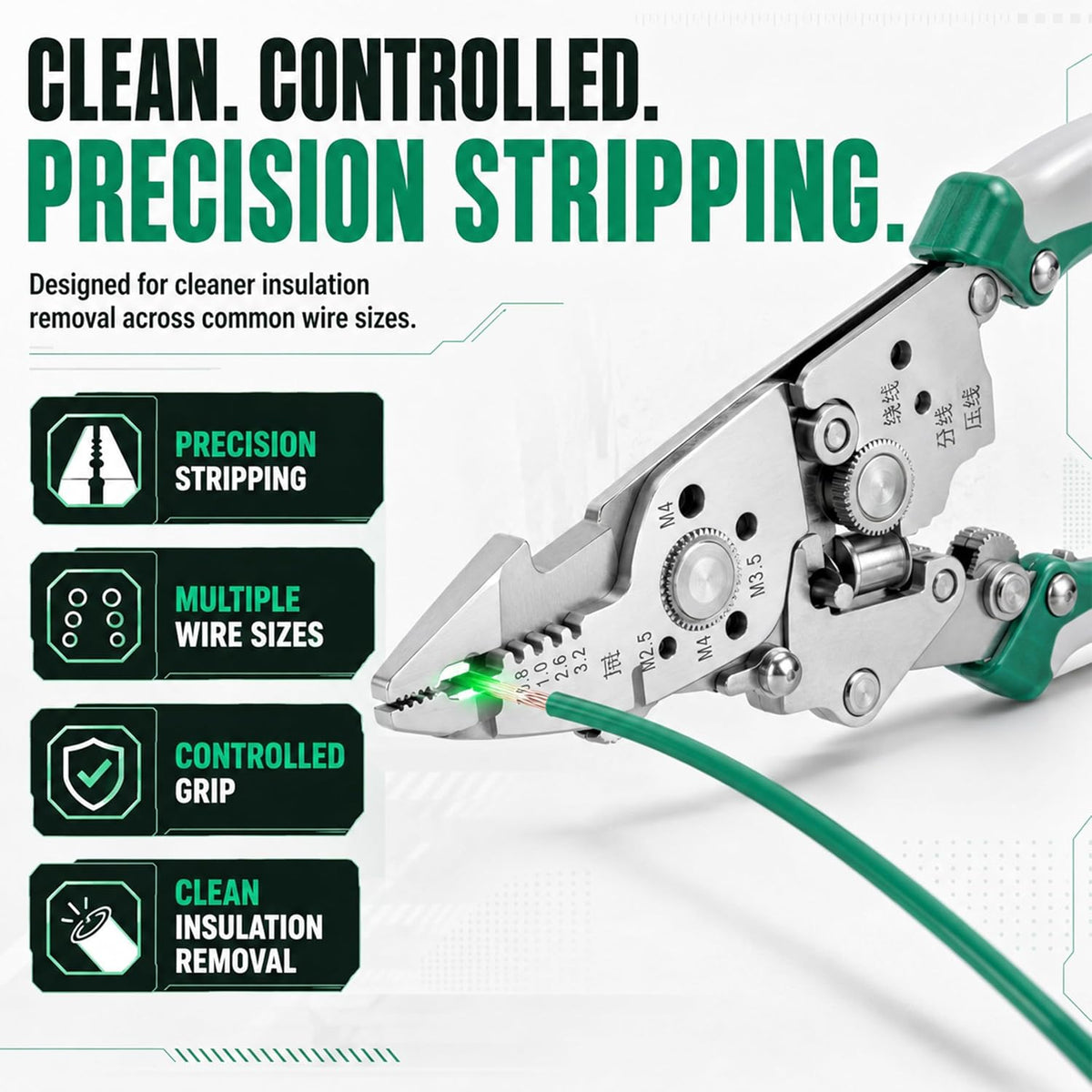 16-in-1 Foldable Wire Stripper Tool with 12-250V Voltage Tester